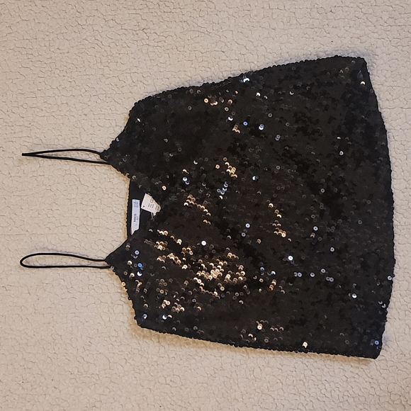 NWT Mango Sequined Nera Strap Top in Black - Picture 7 of 14